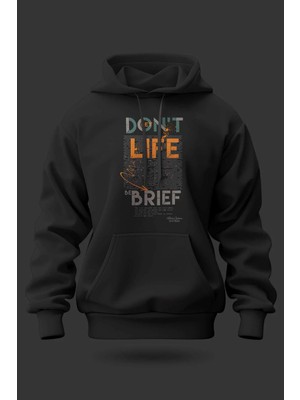 Buzagi Don't Let Life Oversize Kapüşonlu Unisex Şardonlu Sweatshirt