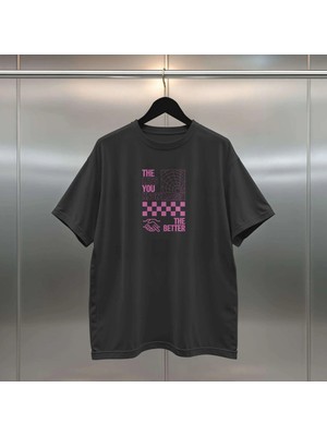 Buzagi Less Know Dijital Baskı Siyah Beyaz Unisex Oversize Tişört