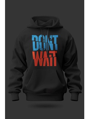 Buzagi Don't Wait Oversize Kapüşonlu Unisex Şardonlu Sweatshirt