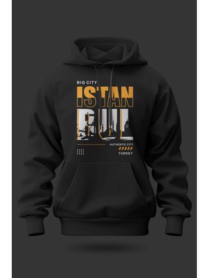 Buzagi Istanbul Oversize Kapüşonlu Unisex Şardonlu Sweatshirt