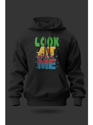 Buzagi Look At Me Oversize Kapüşonlu Unisex Şardonlu Sweatshirt