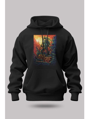 Buzagi Mötley Crüe Oversize Kapüşonlu Unisex Şardonlu Sweatshirt