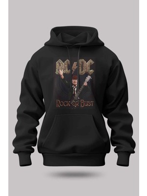 Buzagi Ac/dc Oversize Kapüşonlu Unisex Şardonlu Sweatshirt