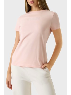 Guess Briana Pamuklu Regular Fit Taşlı Logolu Bisiklet Yaka T Shirt V3BI11J1314 Bayan T Shirt V3BI11 J1314 G63M