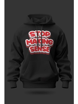 Buzagi Stop Making Sense Oversize Kapüşonlu Unisex Şardonlu Sweatshirt