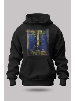 Buzagi Sepultura Oversize Kapüşonlu Unisex Şardonlu Sweatshirt