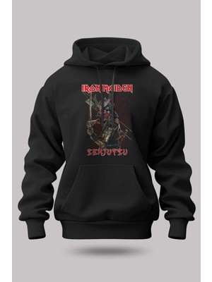 Buzagi Iron Maiden Oversize Kapüşonlu Unisex Şardonlu Sweatshirt