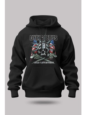Buzagi Dying Fetus Oversize Kapüşonlu Unisex Şardonlu Sweatshirt