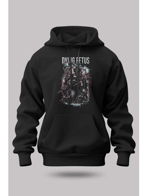 Buzagi Dying Fetus Oversize Kapüşonlu Unisex Şardonlu Sweatshirt