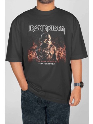 Buzagi Iron Maiden Dijital Baskı Oversize Unisex Tişört