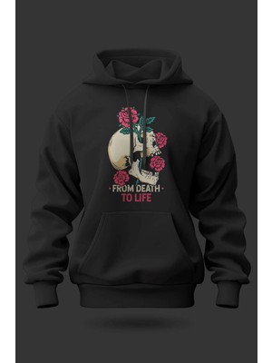 Buzagi From Death To Life Oversize Kapüşonlu Unisex Şardonlu Sweatshirt