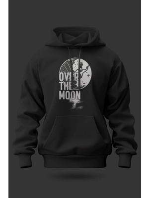 Buzagi Over The Moon Oversize Kapüşonlu Unisex Şardonlu Sweatshirt