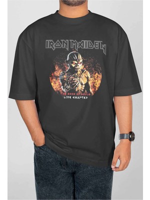 Buzagi Iron Maiden Dijital Baskı Oversize Unisex Tişört