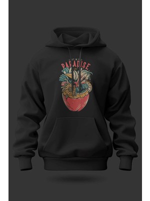Buzagi Paradise Oversize Kapüşonlu Unisex Şardonlu Sweatshirt