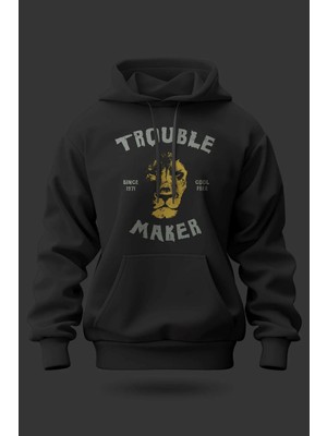 Buzagi Trouble Maker Oversize Kapüşonlu Unisex Şardonlu Sweatshirt
