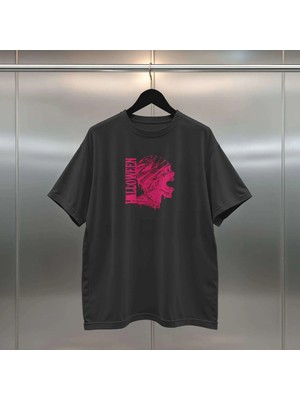 Buzagi Halloween Dijital Baskı Oversize Unisex Siyah Tişört