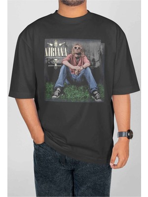 Buzagi Nirvana Dijital Baskı Oversize Unisex Tişört