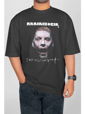 Buzagi Rammstein Dijital Baskı Oversize Unisex Tişört