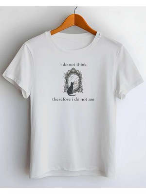 Buzagi Do Not Think Dijital Baskı Regular Kalıp Beyaz Unisex Tişört