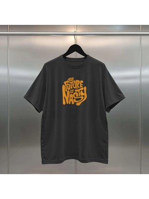 Buzagi Nasty Dijital Baskı Oversize Unisex Siyah T-Shirt