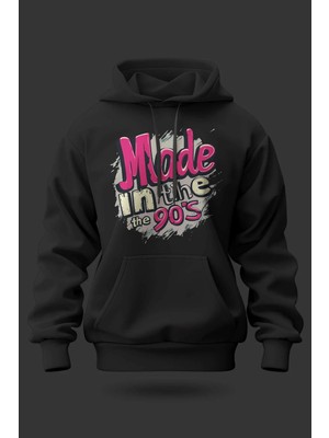 Buzagi Made In The 90S Oversize Kapüşonlu Unisex Şardonlu Sweatshirt