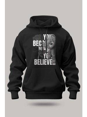 Buzagi Believe Oversize Kapüşonlu Unisex Şardonlu Sweatshirt