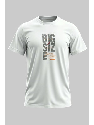 Buzagi Awesome Bigsize Dijital Baskı Regular Kalıp Unisex Beyaz T-Shirt