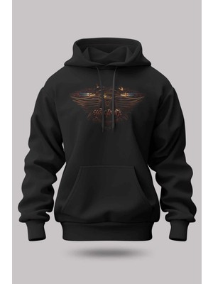 Buzagi Aerosmith Oversize Kapüşonlu Unisex Şardonlu Sweatshirt