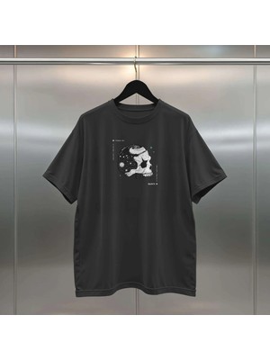 Buzagi Majestic Dijital Baskı Siyah Beyaz Unisex Oversize Tişört