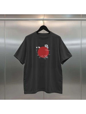 Buzagi Birdie Dijital Baskı Siyah Beyaz Unisex Oversize Tişört