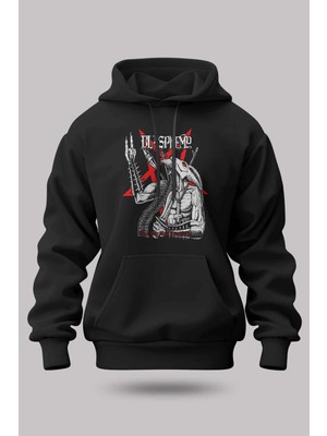 Buzagi Blasphemy Oversize Kapüşonlu Unisex Şardonlu Sweatshirt