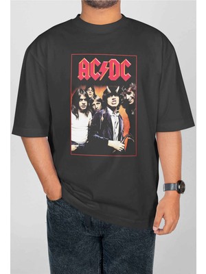Buzagi Ac/dc Dijital Baskı Oversize Unisex Tişört