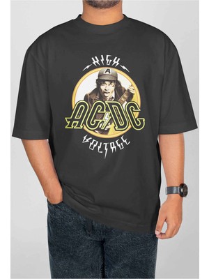 Buzagi Ac/dc Dijital Baskı Oversize Unisex Tişört