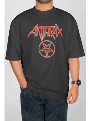Buzagi Anthrax Dijital Baskı Oversize Unisex Tişört