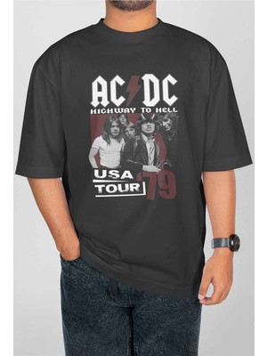 Buzagi Ac/dc Dijital Baskı Oversize Unisex Tişört