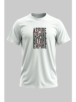 Buzagi Aspire Dijital Baskı Regular Kalıp Beyaz Unisex Tişört