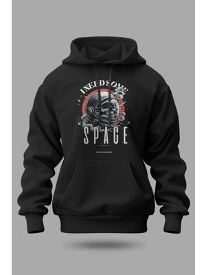 Buzagi Space Oversize Kapüşonlu Unisex Şardonlu Sweatshirt