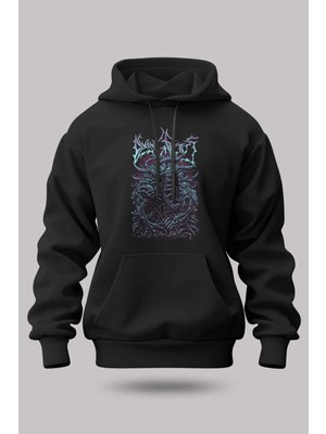 Buzagi Dying Fetus Oversize Kapüşonlu Unisex Şardonlu Sweatshirt