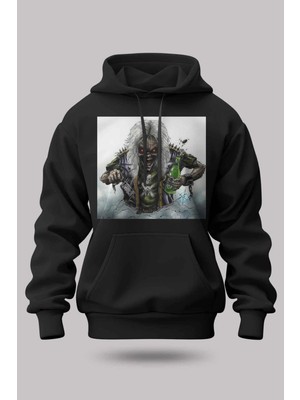 Buzagi Iron Maiden Oversize Kapüşonlu Unisex Şardonlu Sweatshirt