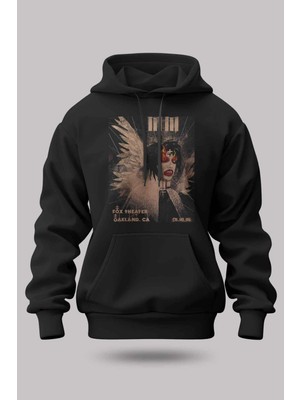 Buzagi Marilyn Manson Oversize Kapüşonlu Unisex Şardonlu Sweatshirt
