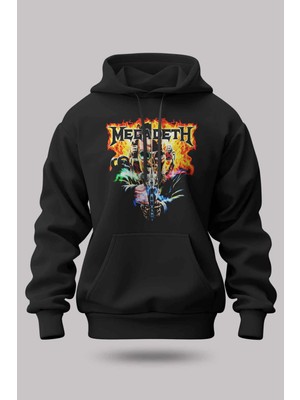 Buzagi Megadeth Oversize Kapüşonlu Unisex Şardonlu Sweatshirt