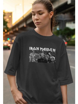 Buzagi Iron Maiden Dijital Baskı Oversize Unisex Tişört