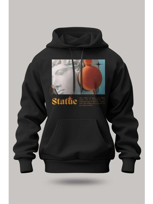 Buzagi Statue Oversize Kapüşonlu Unisex Şardonlu Sweatshirt