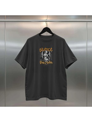 Buzagi Silence Dijital Baskı Siyah Beyaz Unisex Oversize Tişört