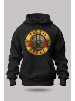 Buzagi Guns'n Roses Oversize Kapüşonlu Unisex Şardonlu Sweatshirt