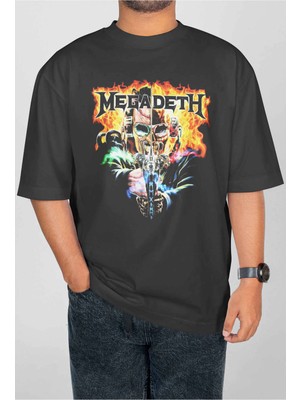 Buzagi Megadeth Dijital Baskı Oversize Unisex Tişört
