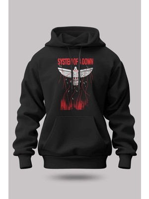 Buzagi System Of A Down Oversize Kapüşonlu Unisex Şardonlu Sweatshirt