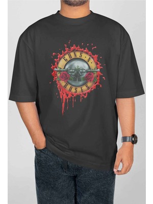 Buzagi Guns'n Roses Dijital Baskı Oversize Unisex Tişört