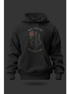 Buzagi Poisonous Oversize Kapüşonlu Unisex Şardonlu Sweatshirt