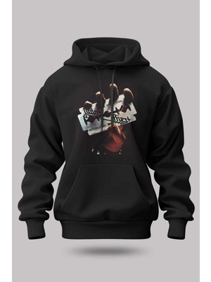 Buzagi Judas Priest Oversize Kapüşonlu Unisex Şardonlu Sweatshirt